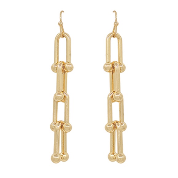 U Shape Linear 3 Drop Earrings - Picture 1 of 1